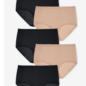 New 5 Pack Nylon Silky brief Panties Plus size 16 9X Comfort Choice Woman within